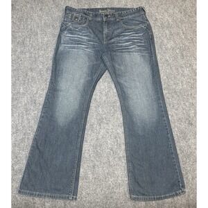 Guess Relaxed Straight Medium Wash Flap Pocket Faded Jeans Men's Size 38 x 32